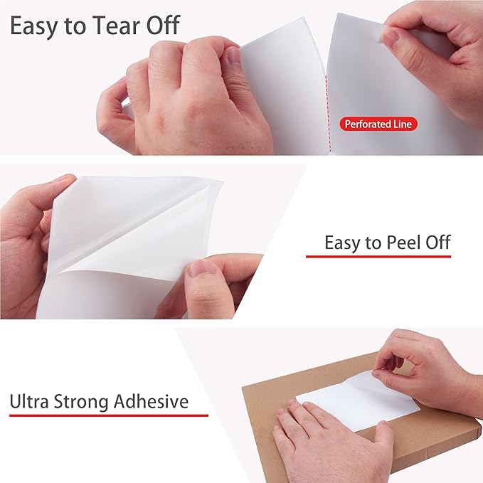 L LIKED 1000 4x6 Thermal Shipping Labels Fanfold Direct Thermal Printer Labels Compatible with Zebra Rollo - Perforated Strong Adhesive