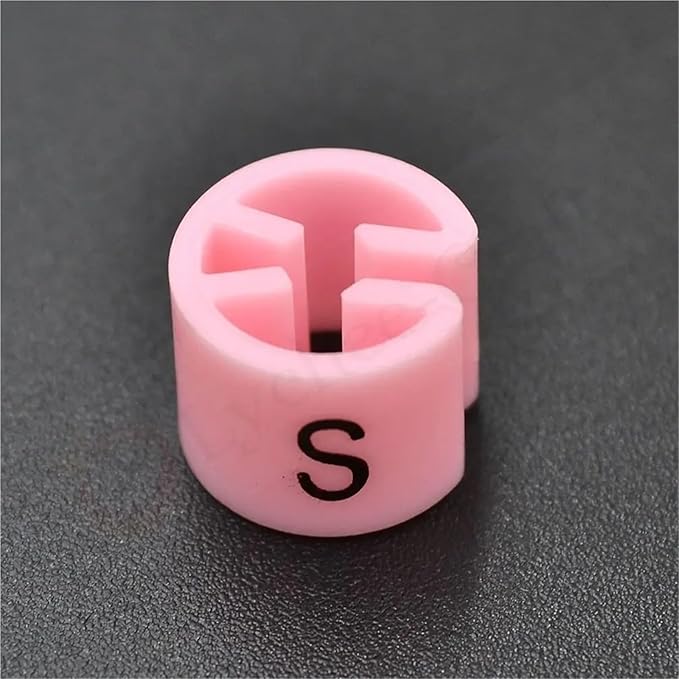 Hanger Tags 400pcs Colored Hanger Sizer Circle Garment Markers XXS-5XL Plastic Size Marker Clips Tags Gift Clothes Hanger Plastic Snap On(S Pink)