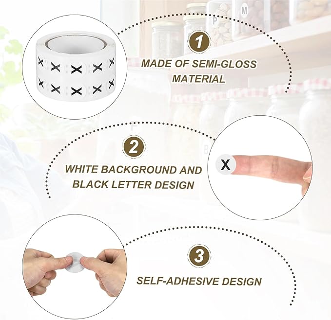 Inventory Labels 5-Roll 5000-Piece Letter Stickers 0.5 Semi-Gloss Round Dots for Professional Organization(Letter L)