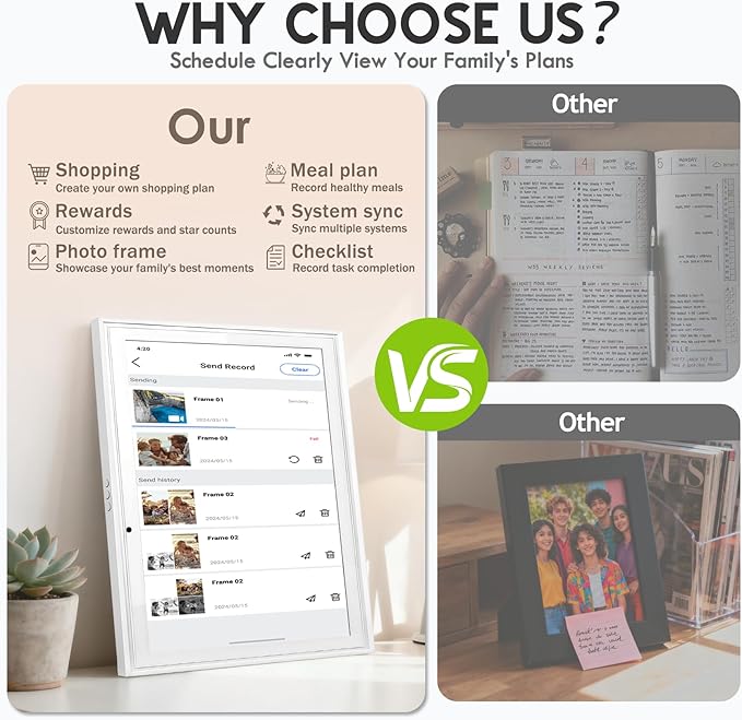 UPGRADED 15.6 Digital Calendar Smart Touchscreen Chore Chart &amp Planner with Mobile Interconnection Multi-functional Electronic Calendar for Schedule Meal Planner Chore Chart Photo Display