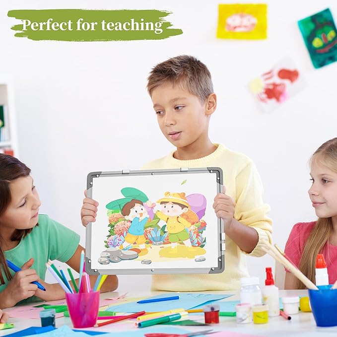 Dry Erase Calendar White Board for Wall Polegas 17 X 13 Magnetic Whiteboard Dry Erase Cork Board Combination Small Wall Monthly Double Sided Boards Student Home Office (White)