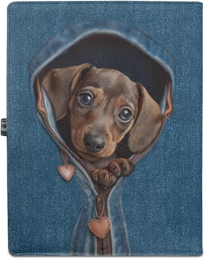 Mumeson Cowboy Dachshund PU Leather Button Office Folder Document Holder Folders for Women Men Expanding File Folder Organizer