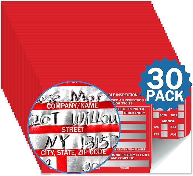 PUNCHMAN 30 Pack Red Aluminum Self-Adhesive Labels - Permanent Organizational Tags for Office Inventory Asset Management | 6 X 3.5 Durable Adhesive Labels