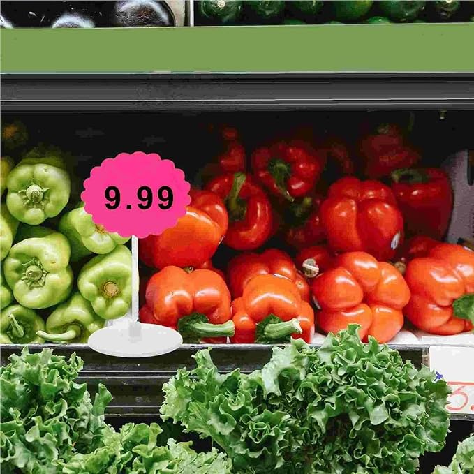 Inventory Labels 1200-Pack Fluorescent Burst Price Tags Reusable Blank Signs for Retail &amp Supermarket Sales