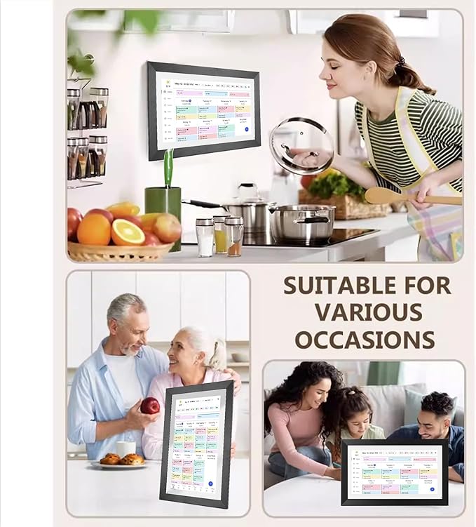 2025 Digital Calendar Chore Chart Planner 15.6 inch Smart for Family Schedules with Wall Mount Hole and Stand (US Plug)