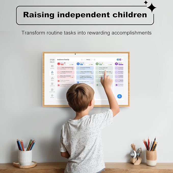 Digital Calendar 15.6 Inch Wall Planner Electronic Calendar&ampChore Chart1080P Full HD Interactive Touchscreen Smart Touchscreen Interactive Display for Family Schedules – Wall Mount Included Gre