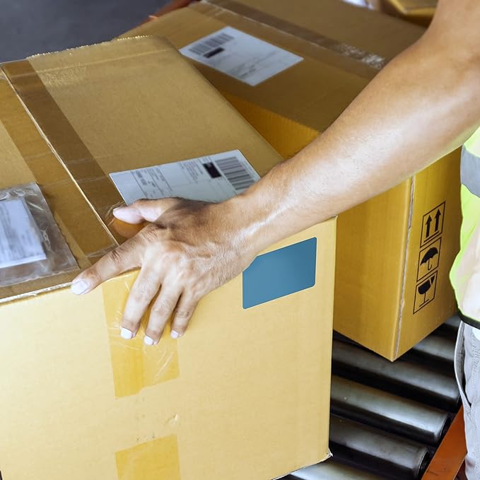 Kenco Color Coding 3 X 5 Rectangle Labels Inventory Control Stickers 500 Labels Per Roll Made in The USA (Light Blue)