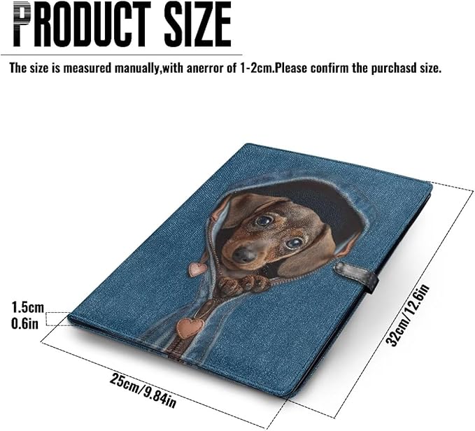 Mumeson Cowboy Dachshund PU Leather Button Office Folder Document Holder Folders for Women Men Expanding File Folder Organizer