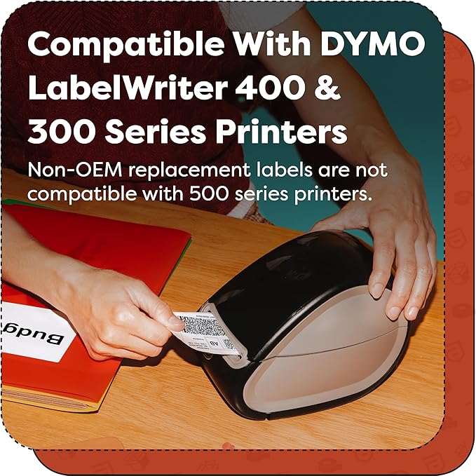 Aegis Adhesives - Replacement for DYMO 30347 (12 Rolls 9000 Labels) 1 X 1 1/2 Direct Thermal Barcode and Book Spine Labels - Compatible with LabelWriter 450 450 Turbo 4XL (NOT 550 5XL)