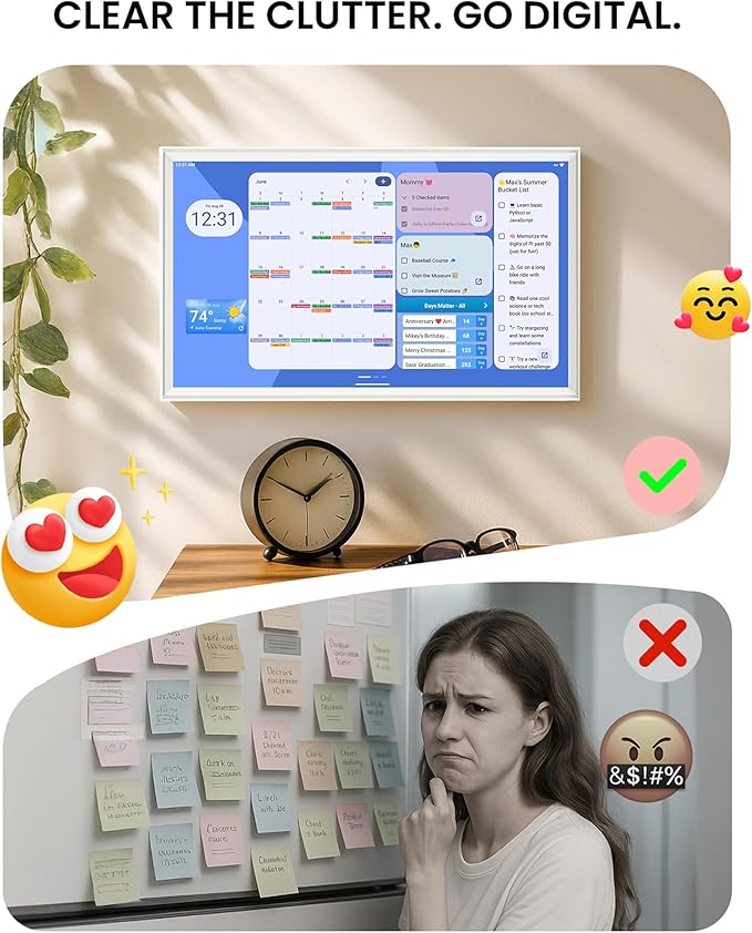 Digital Calendar Wall Touch Screen Wall Calendar (32 Inch Smart Digital Calendar Family Schedules Meal Planning Business Chore Chart)