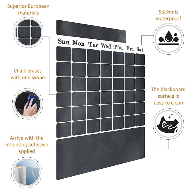 Wall Weekly Planner Sticker Monthly Blackboard Decal 181 x 80