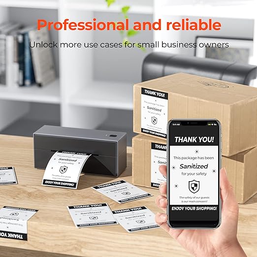 4x6 Inch Direct Thermal Labels 1000 Labels/2 Rolls(500 Pcs per Roll)+ILH03 5-in-1 Desk Organizer with Drawers Hooks