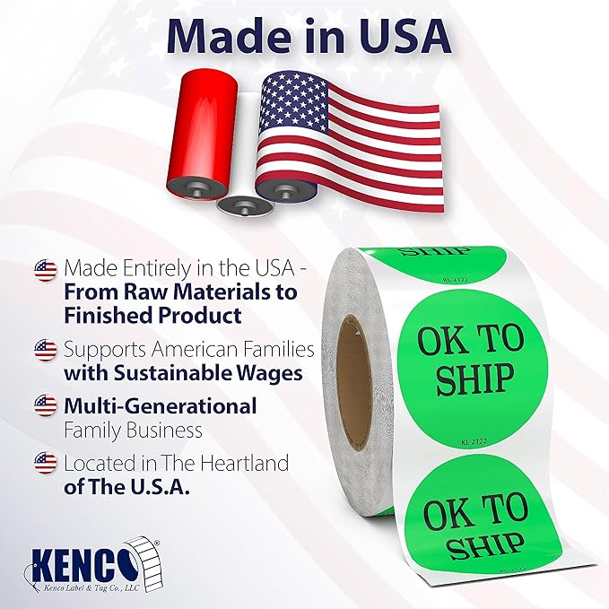 Kenco 2 Circle Inventory Control Stickers for Shipping and Inventory - 500 Permanent Adhesive Labels Per Roll Made in The USA (DO NOT USE 12 Pack)