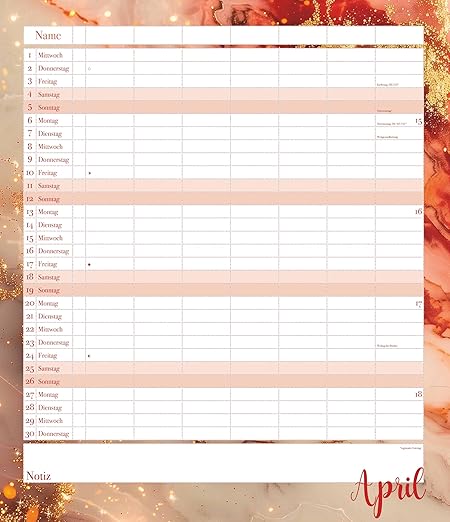 Glamour Flexible Planner 34.5 x 40 cm