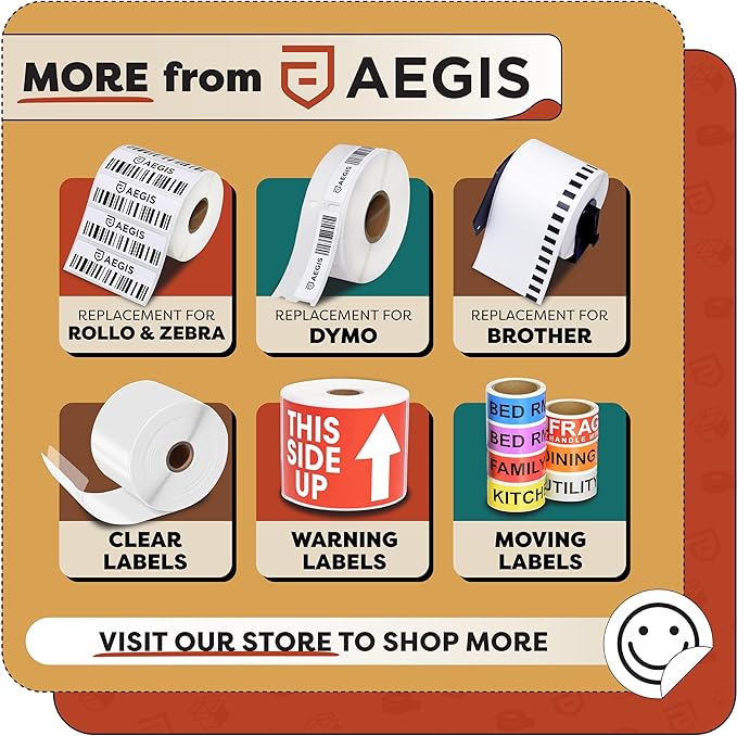 Aegis Adhesives - Replacement for DYMO 30347 (12 Rolls 9000 Labels) 1 X 1 1/2 Direct Thermal Barcode and Book Spine Labels - Compatible with LabelWriter 450 450 Turbo 4XL (NOT 550 5XL)