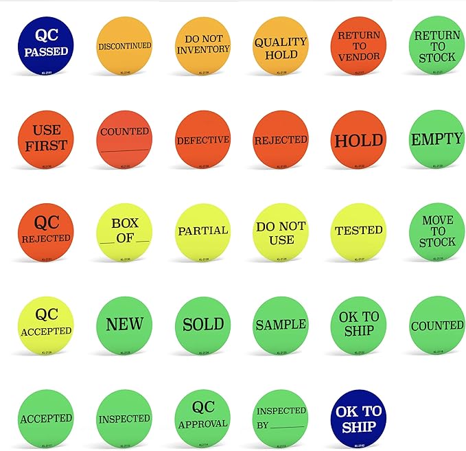 Kenco 2 Circle Inventory Control Stickers for Shipping and Inventory - 500 Permanent Adhesive Labels Per Roll Made in The USA (DO NOT USE 12 Pack)