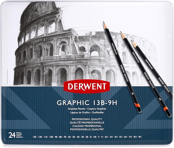 Derwent Graphic Pencils Metal Tin 24 Count (34202)