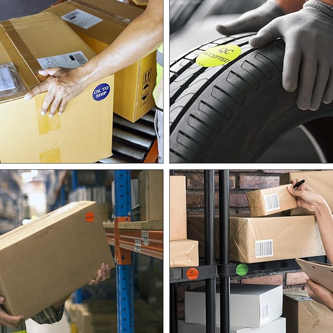 Kenco 2 Circle Inventory Control Stickers for Shipping and Inventory - 500 Permanent Adhesive Labels Per Roll Made in The USA (DO NOT USE 12 Pack)