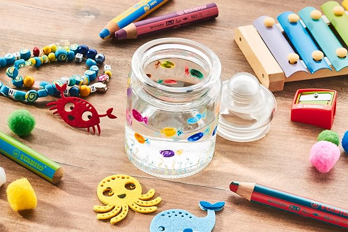 STABILO - woody 3-in-1 duo - Multi-Talented Pencil - Pack of 10 - Assorted colors with Sharpener